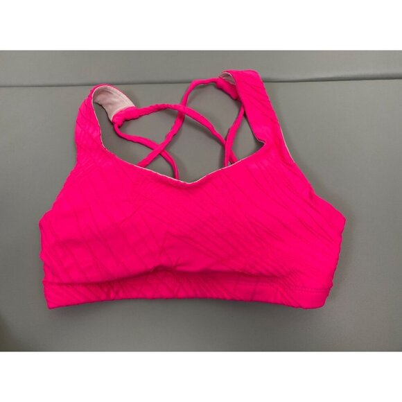 Onzie Mudra Neon Pink Sports Bra Size Medium /Large Athletic Barbie Activewear - Picture 1 of 8